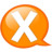 Speech balloon orange x Icon